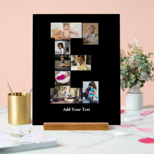 Design Your Own Letter E Photo Collage Acrylic Sign