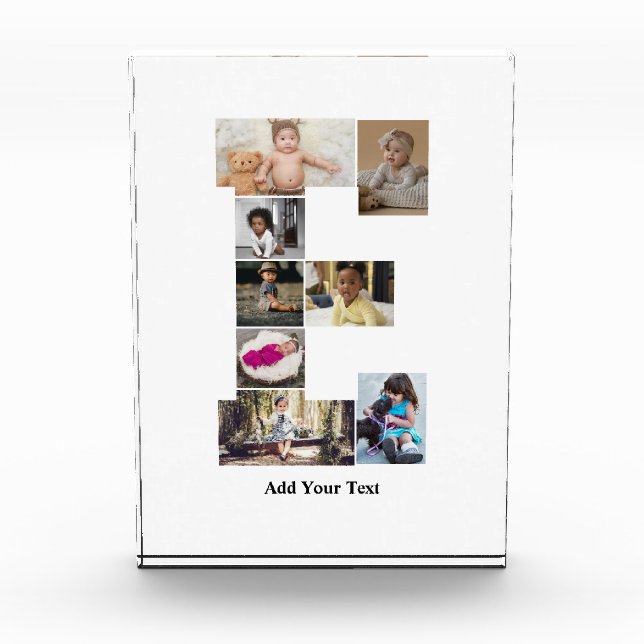 Design Your Own Letter E Photo Collage Block (Front)