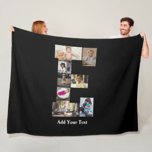 Design Your Own Letter E Photo Collage Fleece Blanket