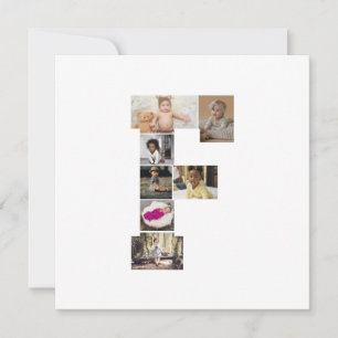 Design Your Own Letter F Photo Collage Thank You Card