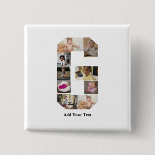 Design Your Own Letter G Photo Collage 2 Inch Square Button