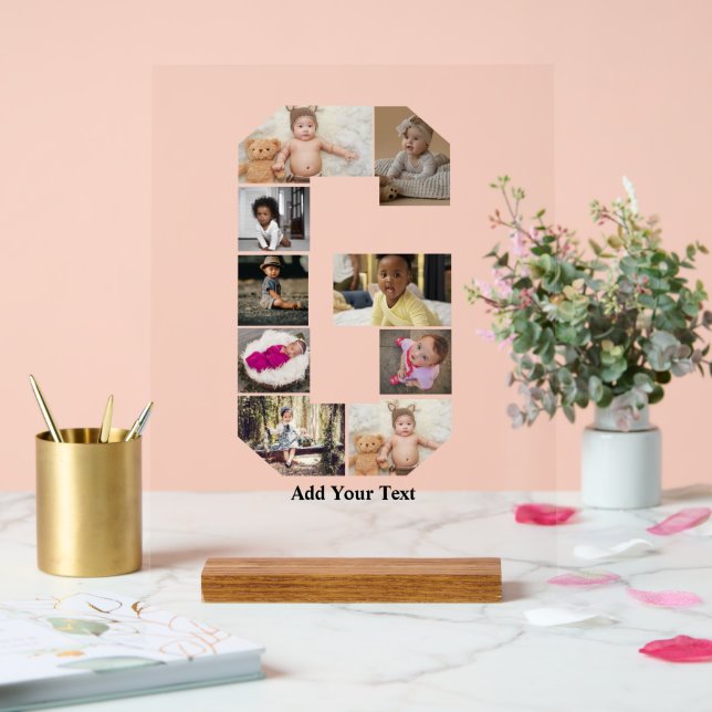 Design Your Own Letter G Photo Collage Acrylic Sign (Wedding)