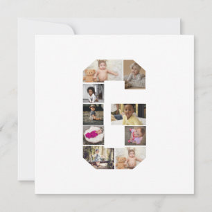 Design Your Own Letter G Photo Collage Thank You Card