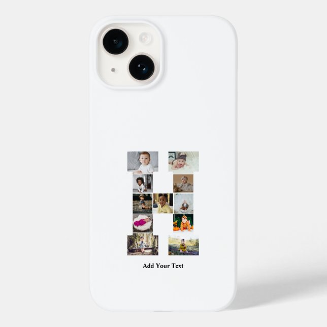 Design Your Own Letter H Photo Collage Case-Mate iPhone Case (Back)