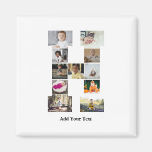 Design Your Own Letter H Photo Collage Magnet
