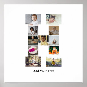 Design Your Own Letter H Photo Collage Poster