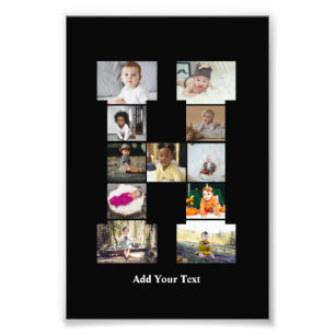 Design Your Own Letter H Photo Collage Print