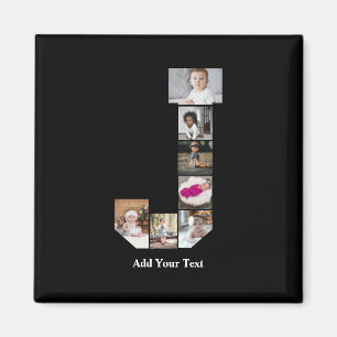 Design Your Own Letter J Photo Collage Magnet