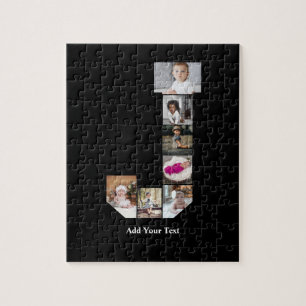 Design Your Own Letter J Photo Collage Poster Jigsaw Puzzle