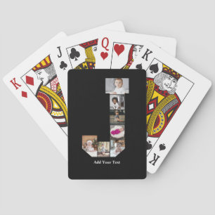 Design Your Own Letter J Photo Collage Poster Playing Cards