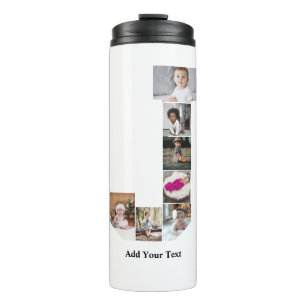 Design Your Own Letter J Photo Collage Poster Thermal Tumbler