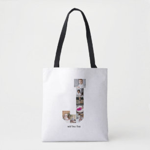 Design Your Own Letter J Photo Collage Poster Tote Bag