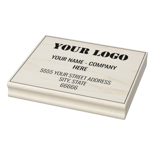 Design Your Own Logo Address Rubber Stamp Template (Stamp)