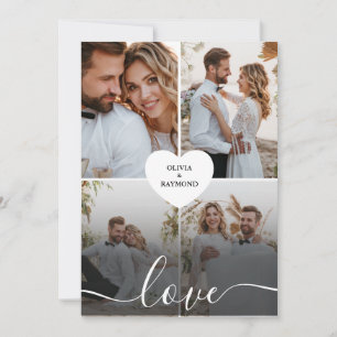 Design Your Own Love Collage Photography Thank You Card