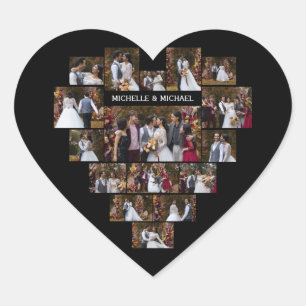 Design Your Own Love Heart Shaped Photo Collage Sticker