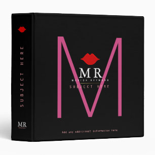 design your own monogram on black prof or study binder