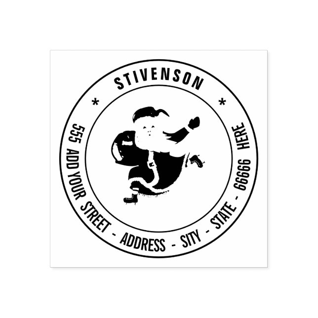 Design Your Own Name Address Santa Christmas Stamp (Imprint)