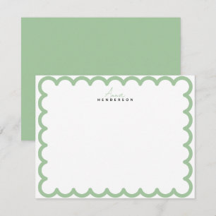 Design Your Own Note Card Grey Tartan Border