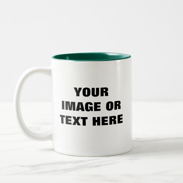 Design your own personalize candy coffee Two-Tone coffee mug (Left)