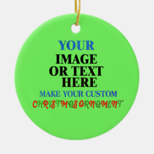 Design Your Own Personalized 2-Sided Glossy Round Ceramic Ornament