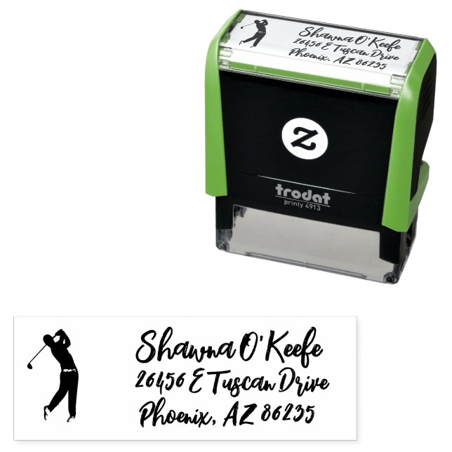 Design Your Own Personalized Address Golf Theme Self-inking Stamp (In Situ)