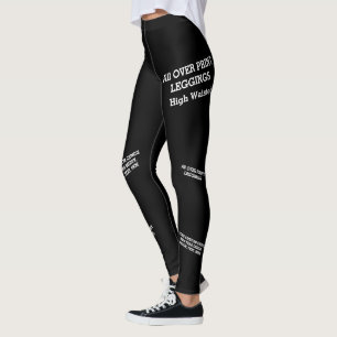 Design Your Own Personalized High Waist Black Leggings