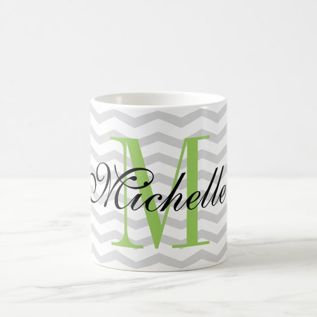 Design your own personalized monogram chevron mug (Center)