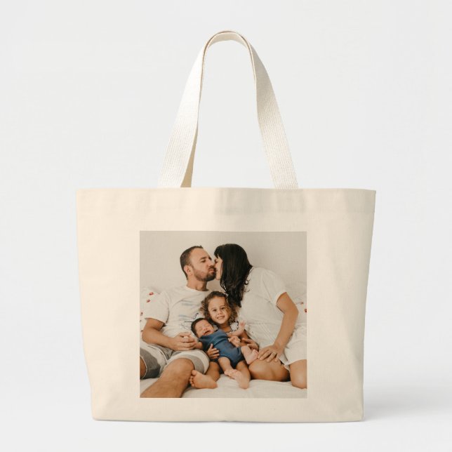 Design Your Own Personalized Photo  Large Tote Bag (Front)