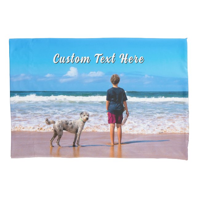 Design Your Own Pet Photo Pillow Cases Custom Text (Front-Left)