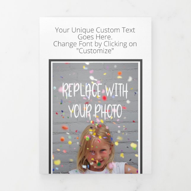 Design Your Own  Photo And Text Personalized Tri-Fold Holiday Card (Cover)