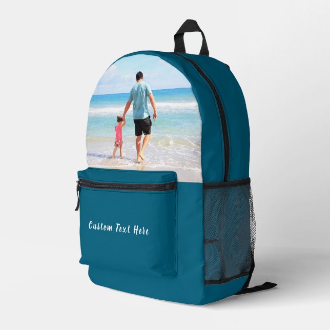Design Your Own Photo Backpack Personalized Text (Back Corner Right)