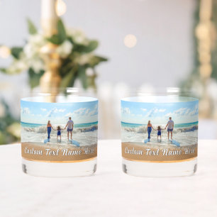 Design Your Own Photo Custom Text Personalized Whiskey Glass