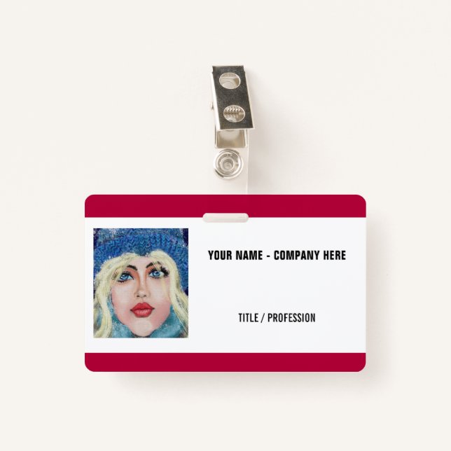 Design Your Own Photo Name Business Badge Template (Front with Clip)