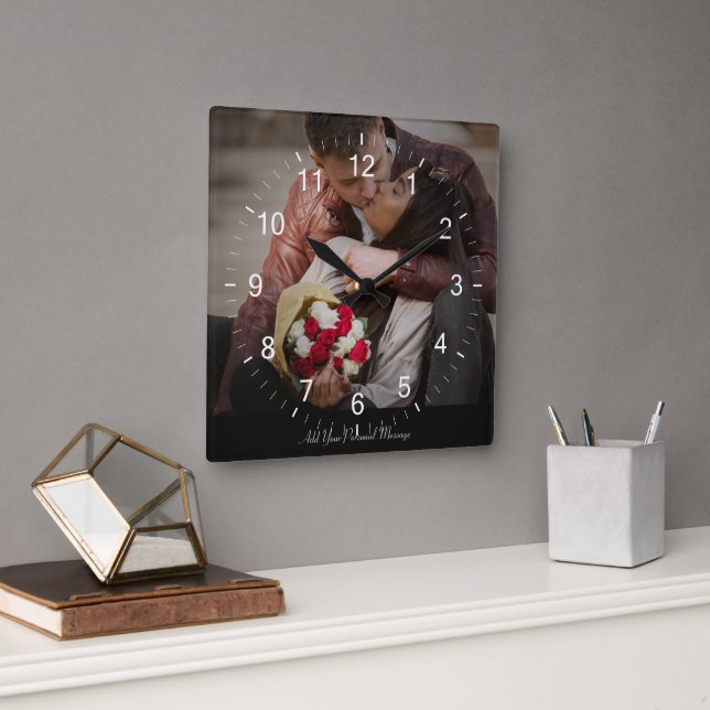 Design Your Own Photo  Square Wall Clock (Office)