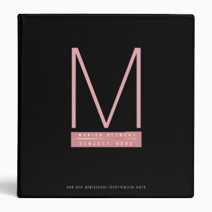 design your own pink monogram black prof binder