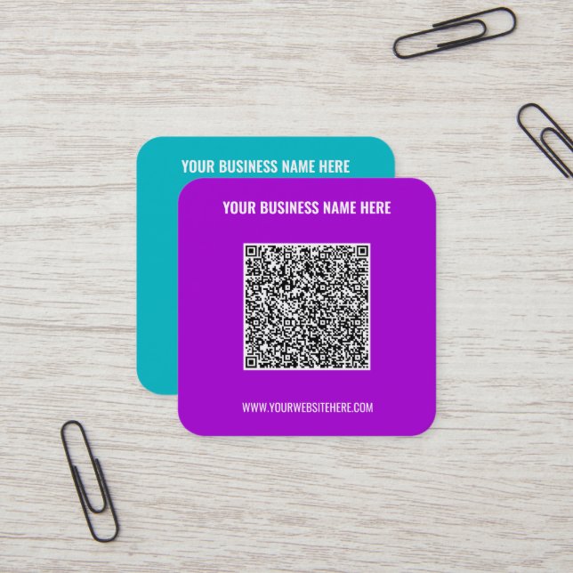 Design Your Own QR Code Business Cards Teamplate (Front/Back In Situ)