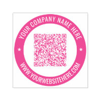 Design Your Own QR Code Colour Round Stamp Example
