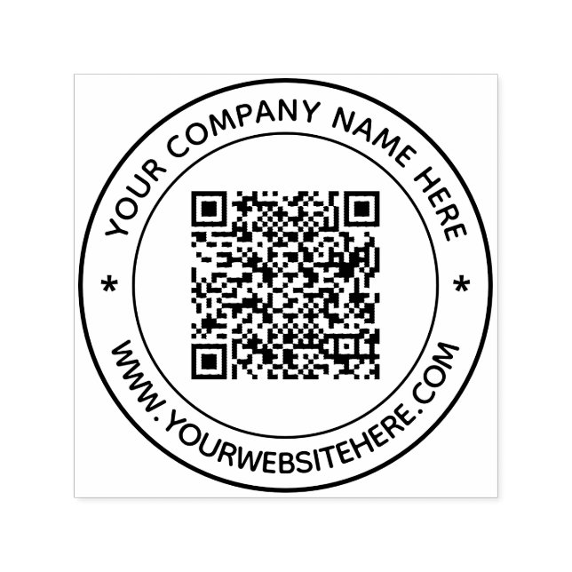 Design Your Own QR Code Custom Text Round Stamp (Design)