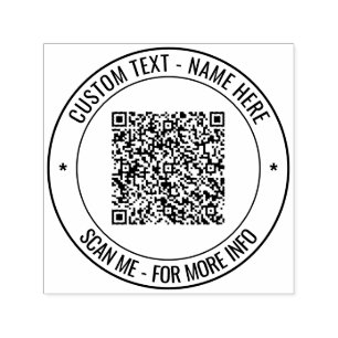 Design Your Own QR Code Custom Text Round Stamp