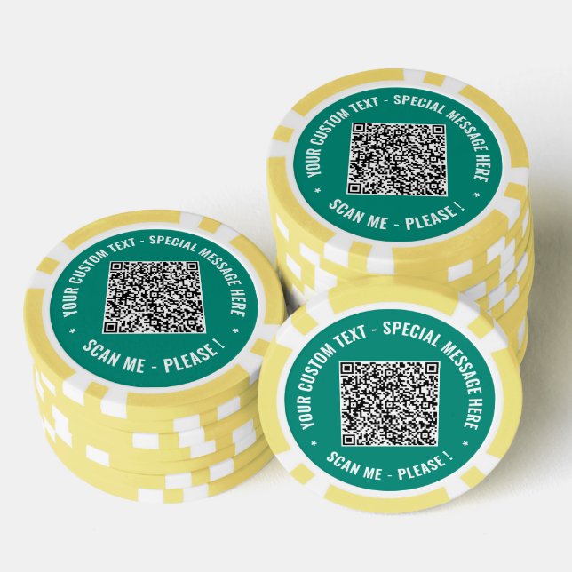Design Your Own QR Code Poker Chips Custom Text (Stack)