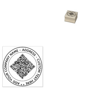 Design Your Own QR Code Round Rubber Stamp Example