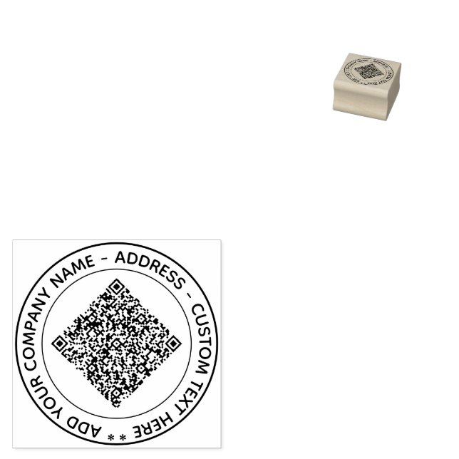 Design Your Own QR Code Round Rubber Stamp Example (Stamped)
