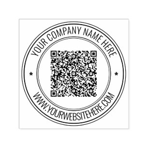 Design Your Own QR Code Round Self-inking Stamp