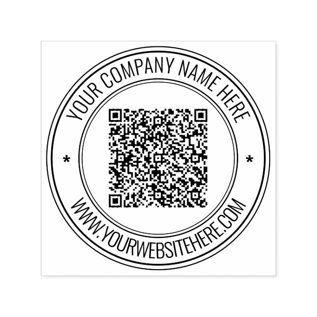 Design Your Own QR Code Round Self-inking Stamp (Design)