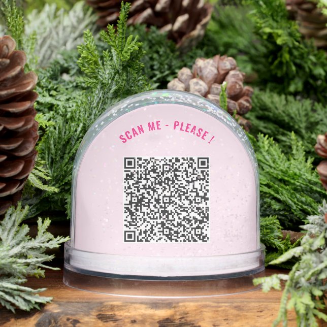 Design Your Own QR Code Scan Info Personalized Snowglobe (Winter)