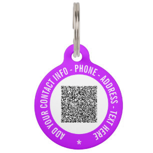 Design Your Own QR Code Text Pet ID Tag Template