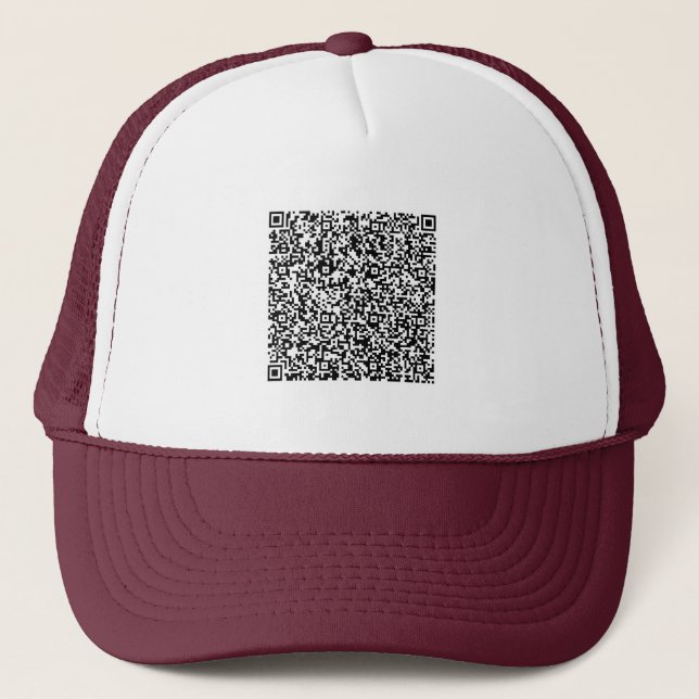 Design Your Own QR Code Trucker Hat Example (Front)