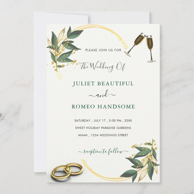 Design Your Own QR Code Wedding Invitation (Front)