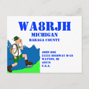 Design Your Own QSL HAM Radio Ops Yodeling Yodeler Postcard