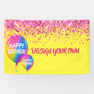 Design Your Own Rainbow Glitter Banner